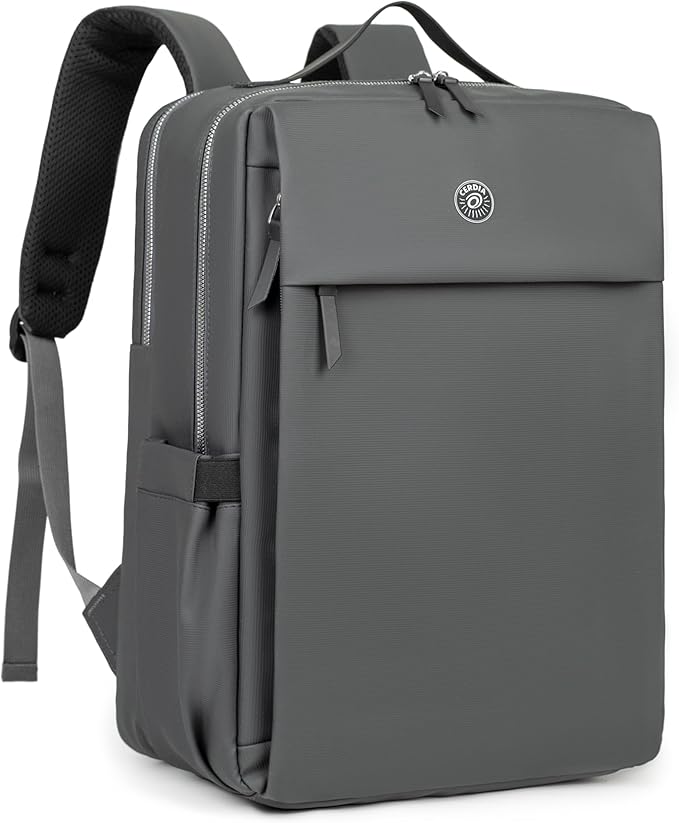 Waterproof PU Leather Laptop Backpack with USB Port, Anti-Theft Pocket, Fits 15.6" Laptop – Unisex Travel Bag