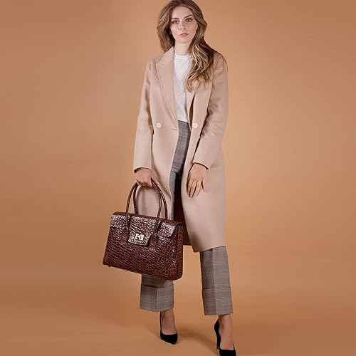 Maxwell Scott | Womens Luxury Leather Business Tote Bag Purse | The Fabia Croco | Handmade In Italy