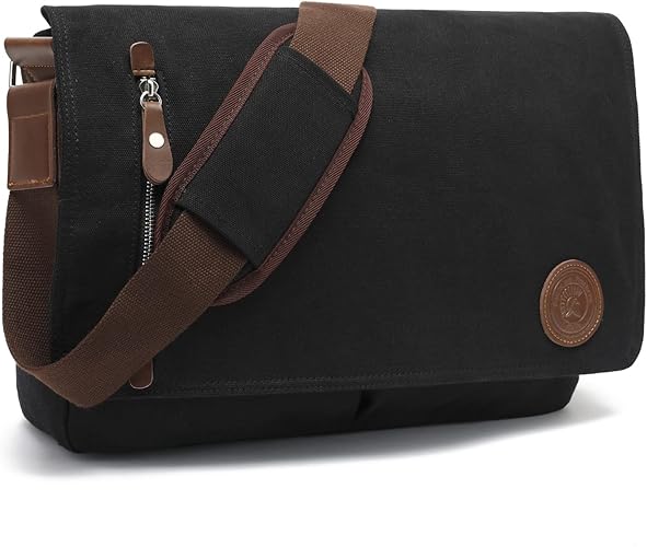 Messenger Bag Canvas Casual Shoulder Sling Bag Satchel 13/15.6 inch Messenger Bag for Men Women Work Office Laptop Bag