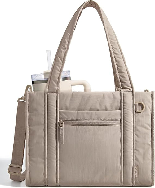 BAGSMART Small Tote Bag for Women, Lightweight with Zipper, Crossbody Purses for Travel Work College