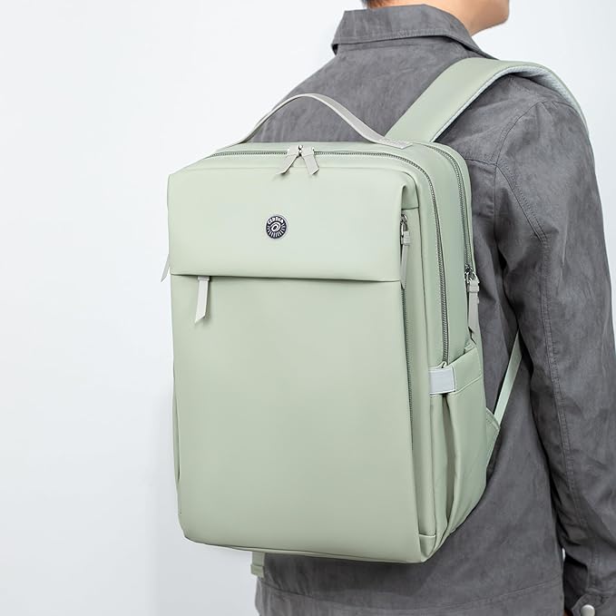 Waterproof PU Leather Laptop Backpack with USB Port, Anti-Theft Pocket, Fits 15.6" Laptop – Unisex Travel Bag