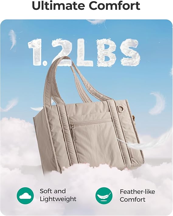 BAGSMART Small Tote Bag for Women, Lightweight with Zipper, Crossbody Purses for Travel Work College